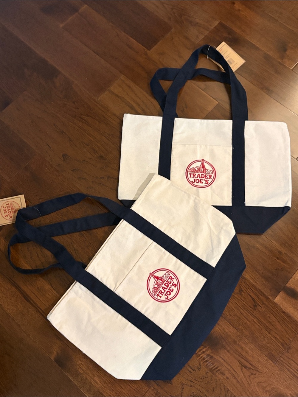 Trader joe large canvas tote tote bag x 2